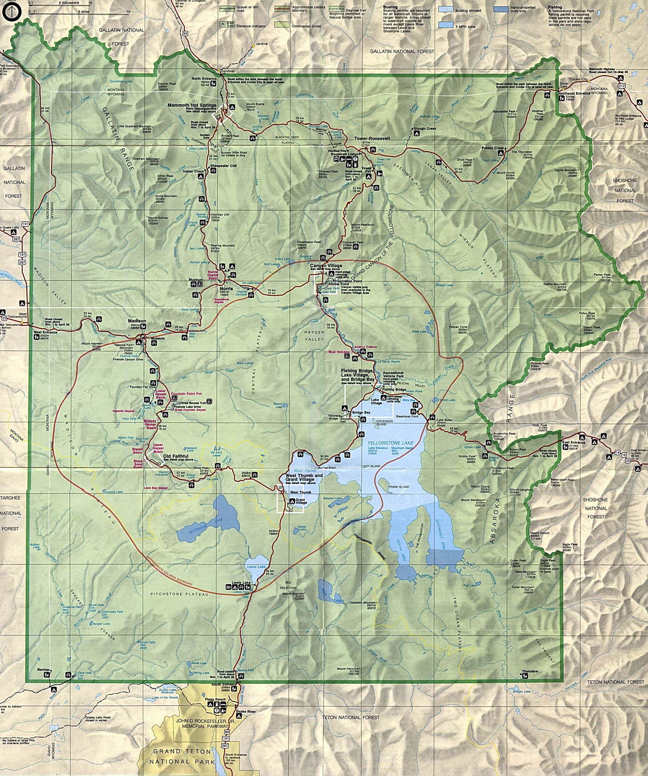 Map Of Yellowstone National Park Online Maps And