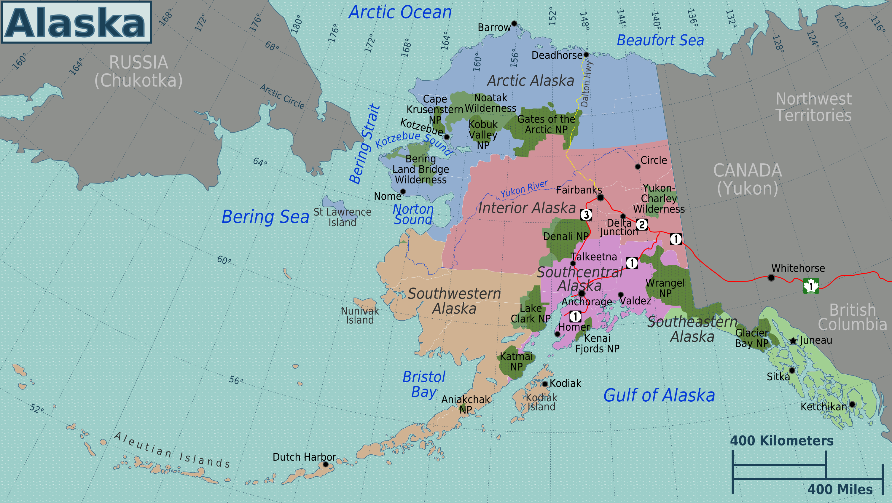 alaska attractions map
