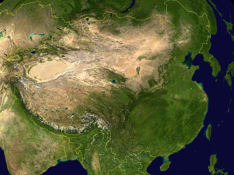 Karte Satellitenfoto China