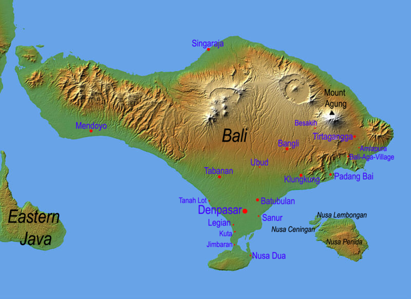 Karte Bali Indonesien