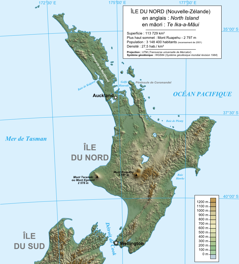 Map New Zealand Topographic Map North Island Worldofmaps Net
