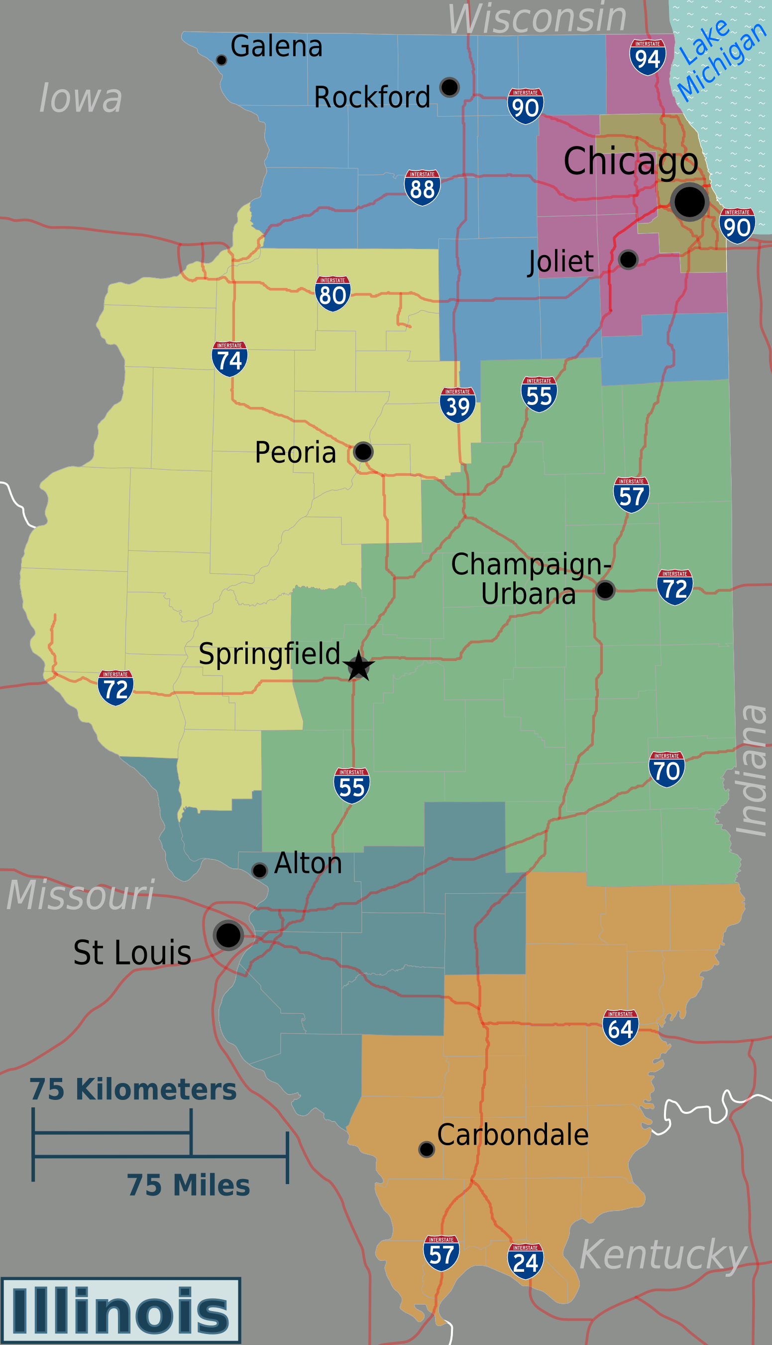 Map Of Illinois Map Regions Online Maps And