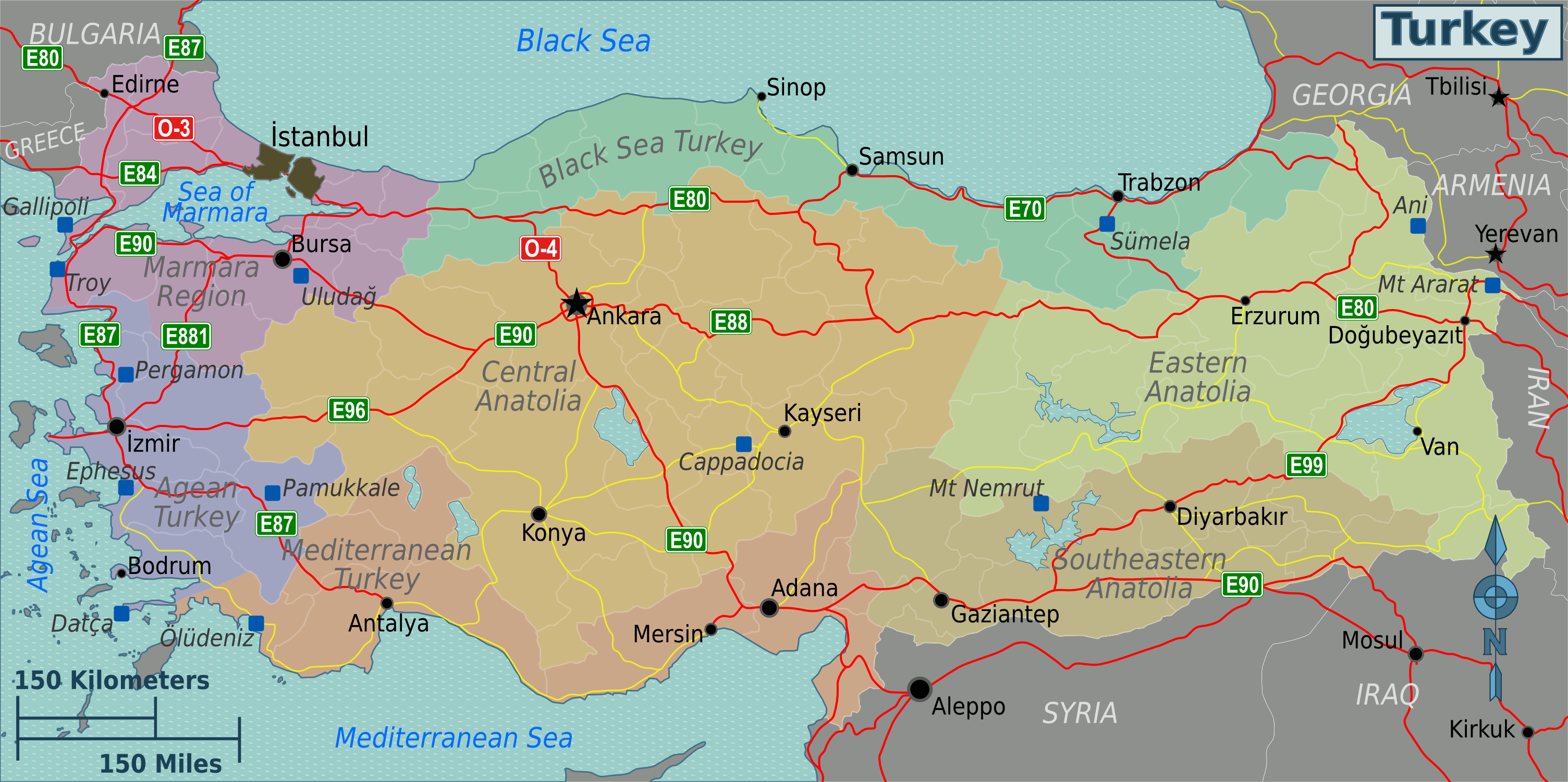 turkey tourist map