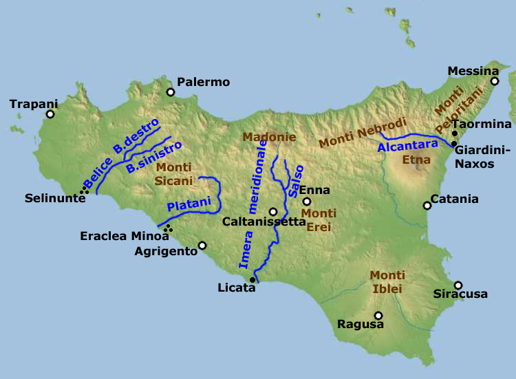 Map of Sicily (Overview Map) : Worldofmaps.net - online Maps and Travel