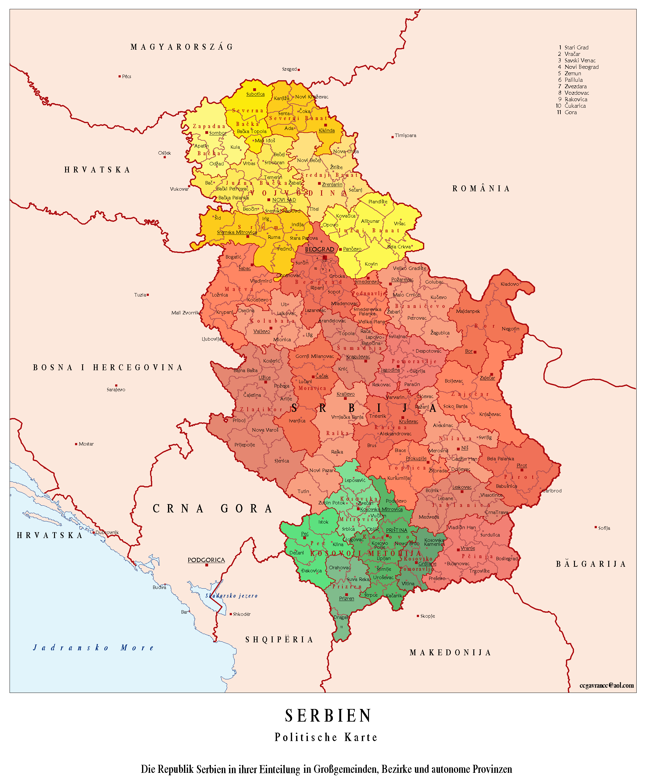 download karta srbije Map of Serbia (Administrative Divisions) : Worldofmaps. download karta srbije